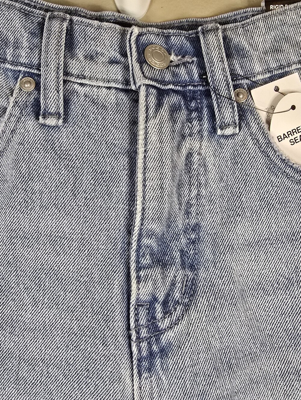 Scoop High-Rise Baggy Ankle Barrel Jeans Distressed Details Light Wash - Picture 3 of 14